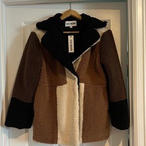 Steve Madden Tri-Tone Sherpa Jacket brand new with tag